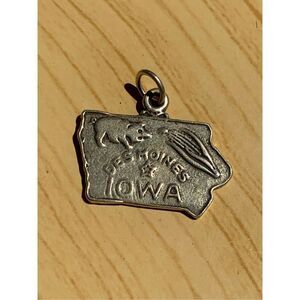 .925 State of Iowa Sterling Silver Jewelry Charm #travel #corn